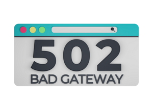 HTTP Five Hundred Two Bad Gateway Status Code with Transparent Background 3d Illustration png