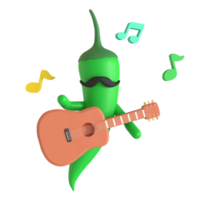3d render cactus cinco de mayo illustration on transparent background png