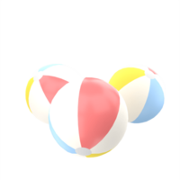 3D illustration of a beach balls on transparent background png