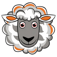 3D Rendering of a Sheep Standing on Transparent Background png