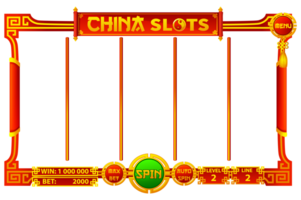 cassino ranhura máquina jogos ui projeto, jogos de azar Móvel aplicativo conceito para a chinês temático cassino jogo. a jogos do utilizador interface com básico botões. png