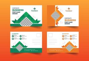 Modern business creative corporate post card template design vector