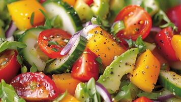 A colorful salad drizzled with an avocado oilbased vinaigrette video