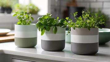 A detailed shot of the herb keepers sleek design and modern color palette adding a touch of style to any kitchen video
