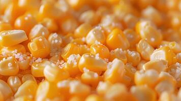 The interior of a corn popper covered in kernels of unpopped corn with a tering of butter and salt video