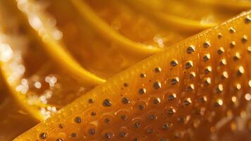 A closeup of a textured reamer reveals tiny holes designed to extract every last drop of juice from a tangy gfruit video