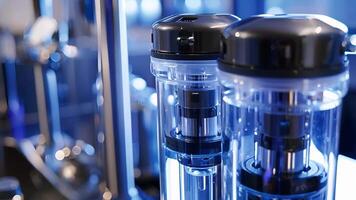 An upclose shot of the smart water bottles filtration system which removes impurities and pollutants from tap water video