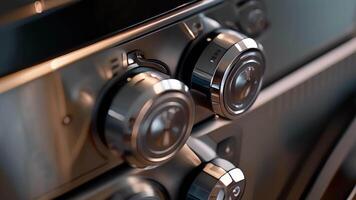 Closeup of the control buttons on an electric can or allowing for adjustable speed and direction of the blade video