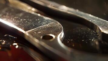 Extreme closeup of the blade guard ensuring safe and efficient can opening without any risks of injury video