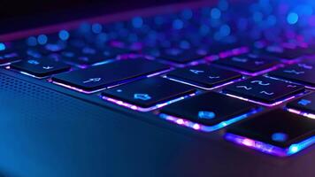 A closeup image of a laptop keyboard focusing on the texture of the keys and the smoothness of the surface highlighting the keyboards sophisticated design video