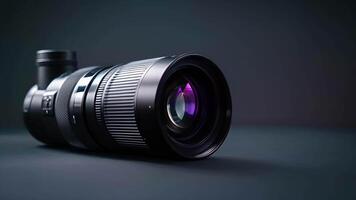 Next our attention is drawn to a highend zoom lens capturing a detailed shot of a distant subject. The sy construction and precise mechanics of this lens allow for seamless zoomin video