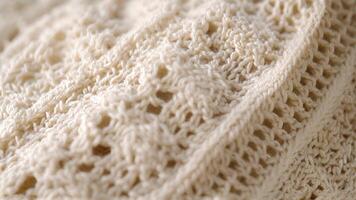 A zoomedin view of a lace knitting pattern showcasing the complexity and detail in the stitches video