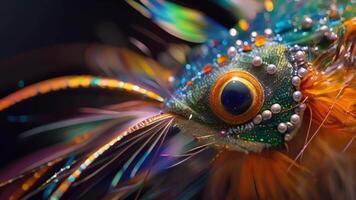 The ornate design of a custommade fly fishing fly adorned with shimmering beads feathers and thread to entice even the most selective fish video