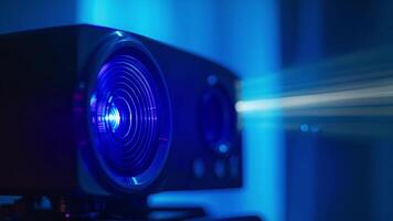The projectors fan is visible in the closeup image hinting at its powerful capabilities and ability to cool down during extended usage video