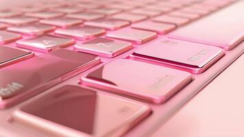 An ultrathin keyboard with a metallic rose gold finish perfect for pairing with tablets or smartphones. The responsive keys and compact size make it ideal for everyday use video