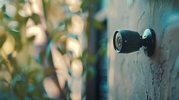 The curved edges of a security cameras mount blend seamlessly into the wall making it nearly undetectable to intruders video