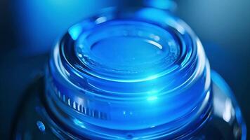 A detailed view of the UV filter on a smart water bottle that uses advanced technology to purify the water and make it safe for consumption video