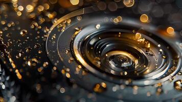 The intricate and delicate inner workings of a cameras shutter button captured in extreme closeup video