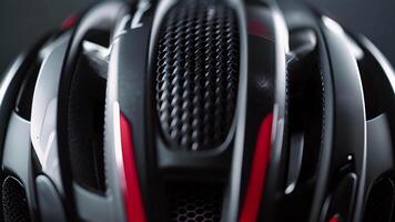 A closeup of the ventilation system on a smart bike helmet featuring strategically p air vents for maximum airflow and cooling during rides video