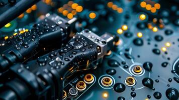 A closeup shot of the connector head on an EV charger showcasing the intricate pattern of prongs and sensors used to detect and regulate voltage flow video