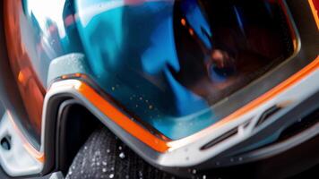 A detailed shot of the foam padding around the goggles providing a comfortable and snug fit for the wearer video
