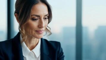 A business consultant exudes professionalism and wisdom as she advises a client.. video