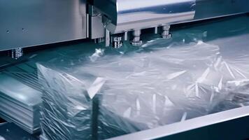 The satisfying sight of a machine quickly and effortlessly wrapping each individual product with precision and ease.. video