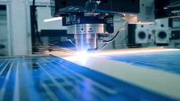 The intricate inner workings of a laser ting machine precisely crafting advanced composite materials for industrial use.. video