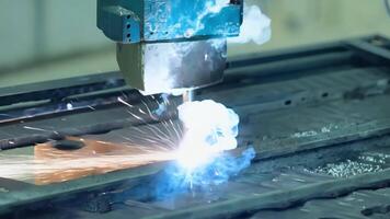 An overhead shot of the welding process showcasing the intricate details of the welds.. video