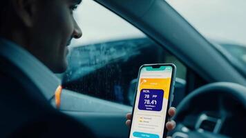 A commuter checking a mobile app for ride-sharing, the screen displaying various options. video