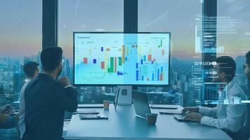 A bustling tech startup team of young professionals working together on projects. video