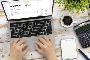 Digital invoice accounting and audit finance software photo