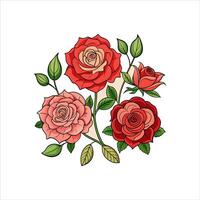 Various types of colorful flowers vector