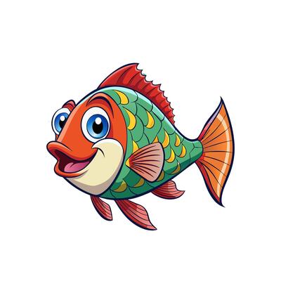 Tropical colorfull fishes collection.