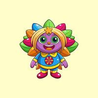 A lively, colorful cartoon featuring dynamic characters and funky adventures. vector