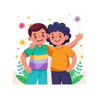 A joyful companion, always supportive, uplifting, sharing laughter and adventures vector