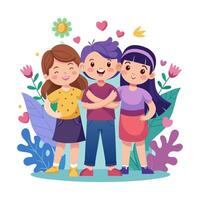 A joyful companion, always supportive, uplifting, sharing laughter and adventures vector