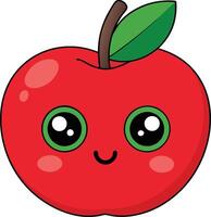 Apple Illustration - Cartoon, Clipart And Line Art Design, Apple illustration in cartoon, clipart, and line art styles vector