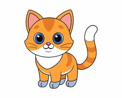 Cute Cat Illustration with White Background - Cartoons, Clipart, Line Art Design, Cute cat illustration on a white background, ideal for cartoons, clipart, and line art designs vector