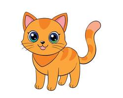 Cute Cat Illustration with White Background - Cartoons, Clipart, Line Art Design, Cute cat illustration on a white background, ideal for cartoons, clipart, and line art designs vector