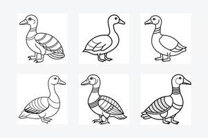 Egyptian Goose sits icon , Duck Editable Stroke Line Icon, Goose Editable Stroke Line Icon, vector