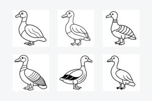Egyptian Goose sits icon , Duck Editable Stroke Line Icon, Goose Editable Stroke Line Icon, vector