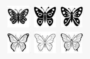 Butterfly Silhouette in Mariposa format only Black, Beautiful black and white butterfly isolated image vector