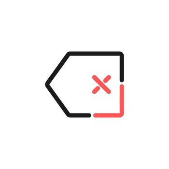 Backspace icon. Delete symbol vector