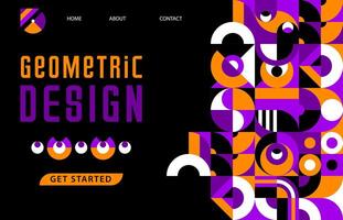 Landing page with Halloween abstract pattern vector