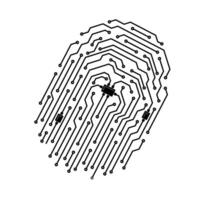 Computer digital fingerprint made of circuit board vector
