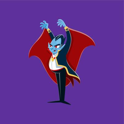 Cartoon Halloween Dracula vampire character