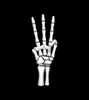 Skeleton hand forms a three-fingered gesture vector