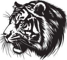 Tiger Sketch art Tiger line art silhouette illustration vector