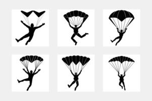 Skydiving icon art design set vector